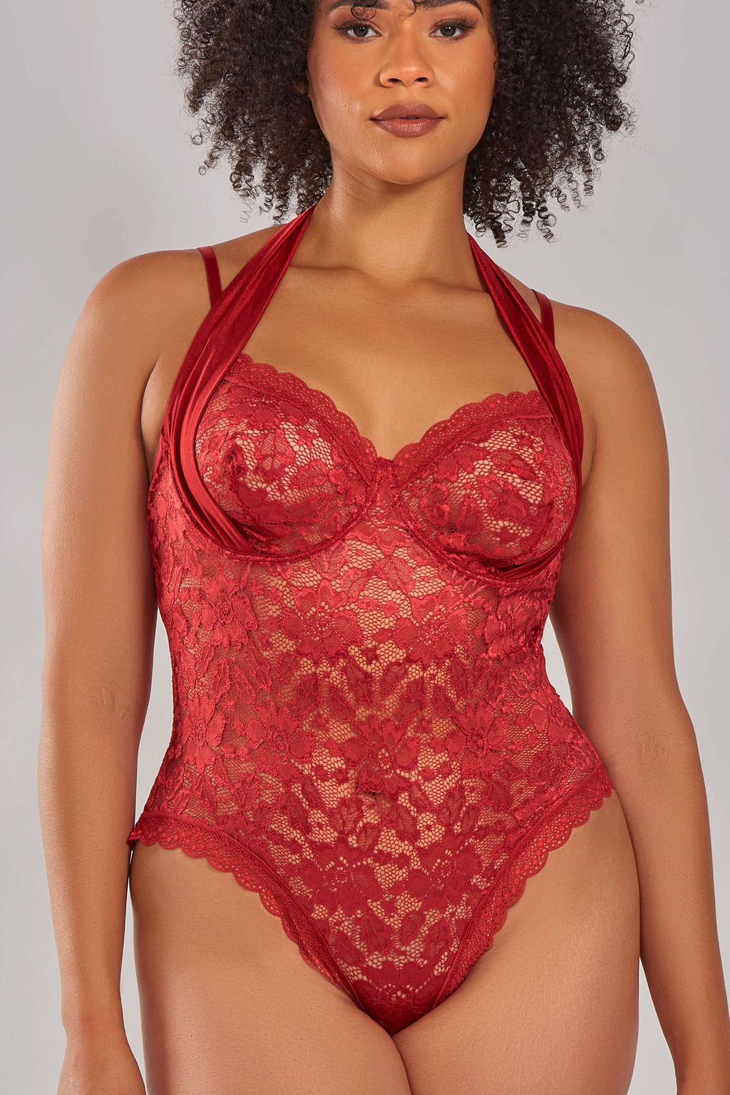 Best Seller-Hera Lace Halter Bodysuit Lingerie