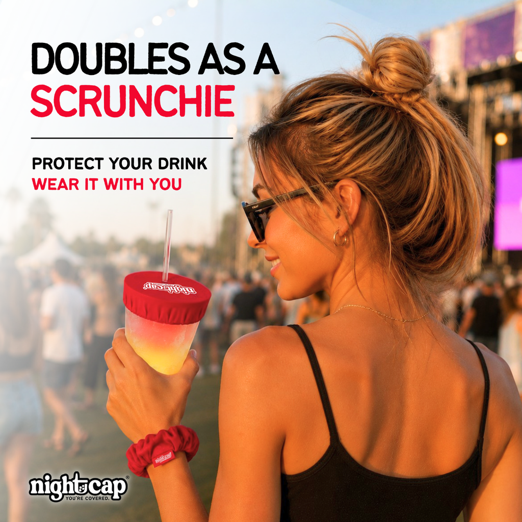 NightCap Scrunchie Drink Cover - Drink Spiking Prevention