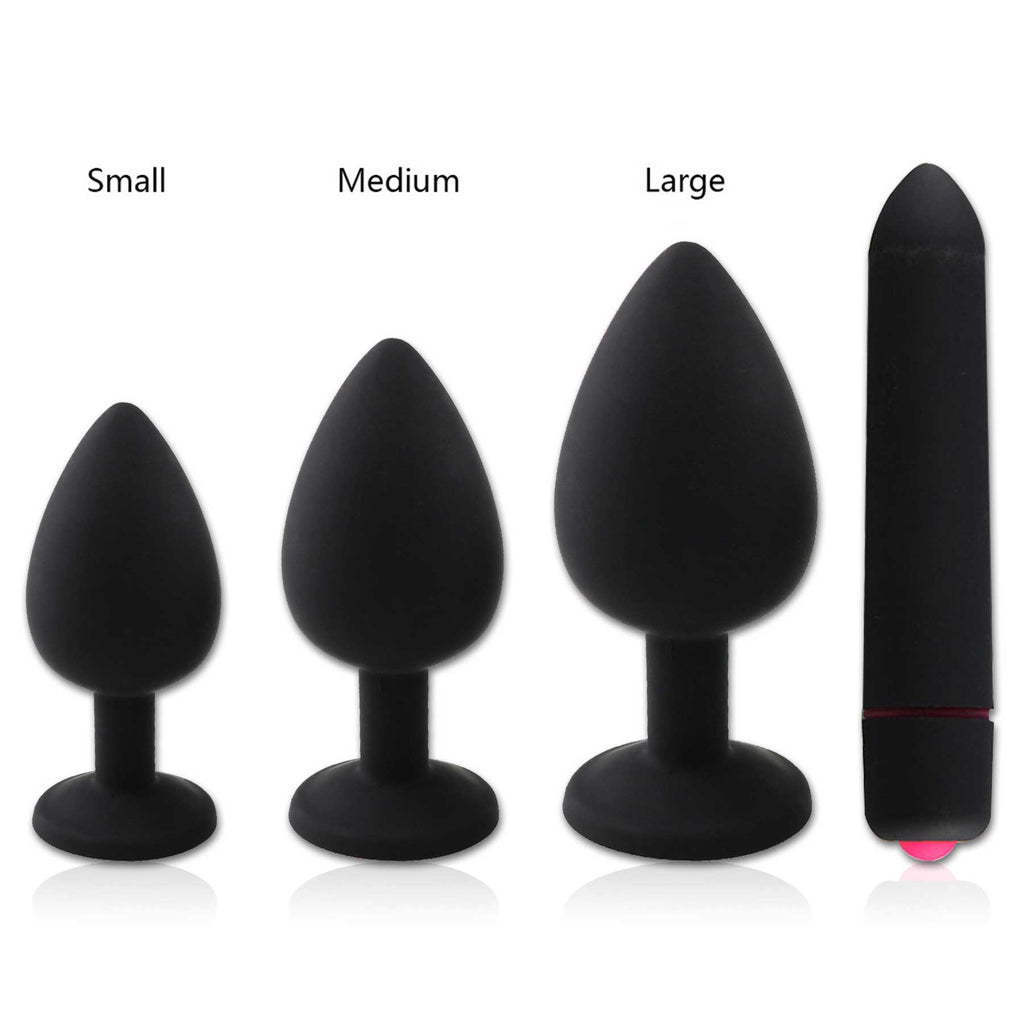 Round Diamond Anal Plug Set, 4-Piece