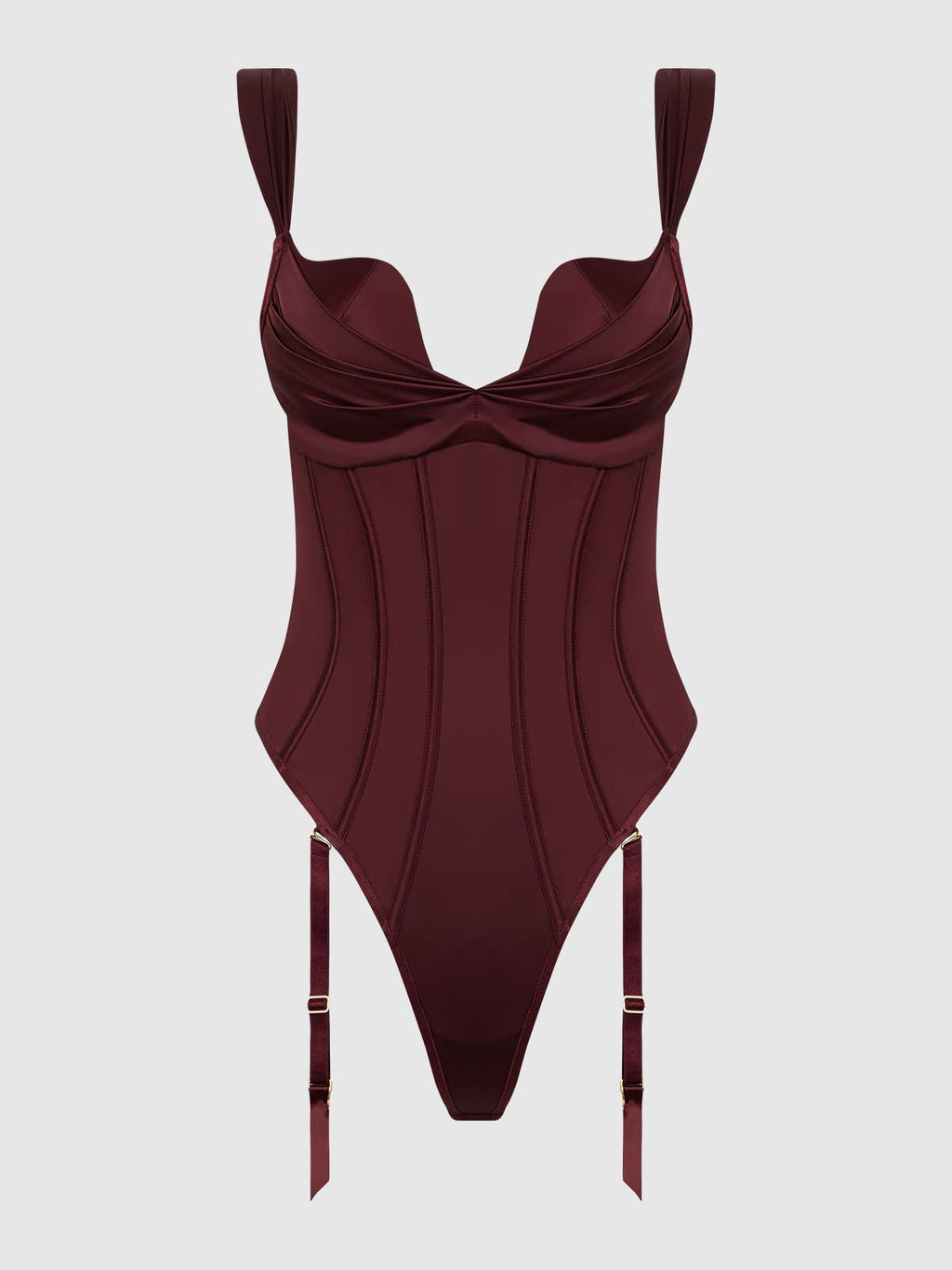 BRIGETA SATIN DRAPED PUSH UP TEDDY