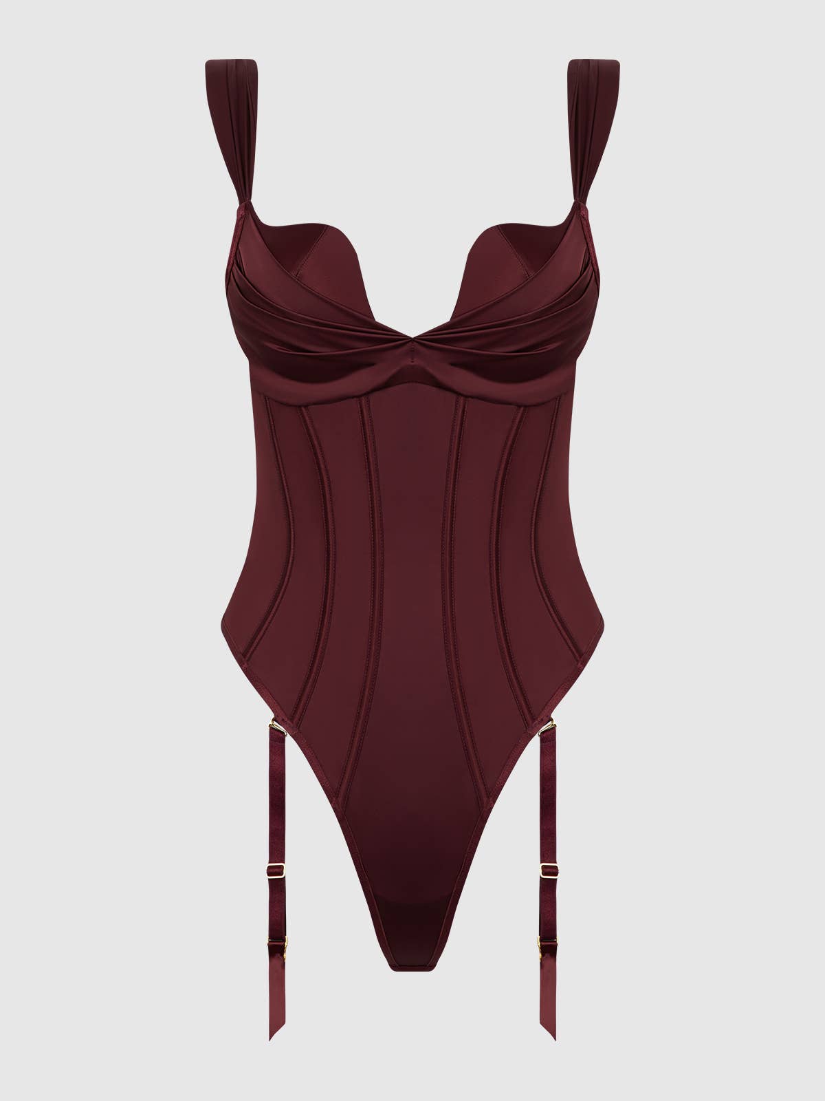 BRIGETA SATIN DRAPED PUSH UP TEDDY