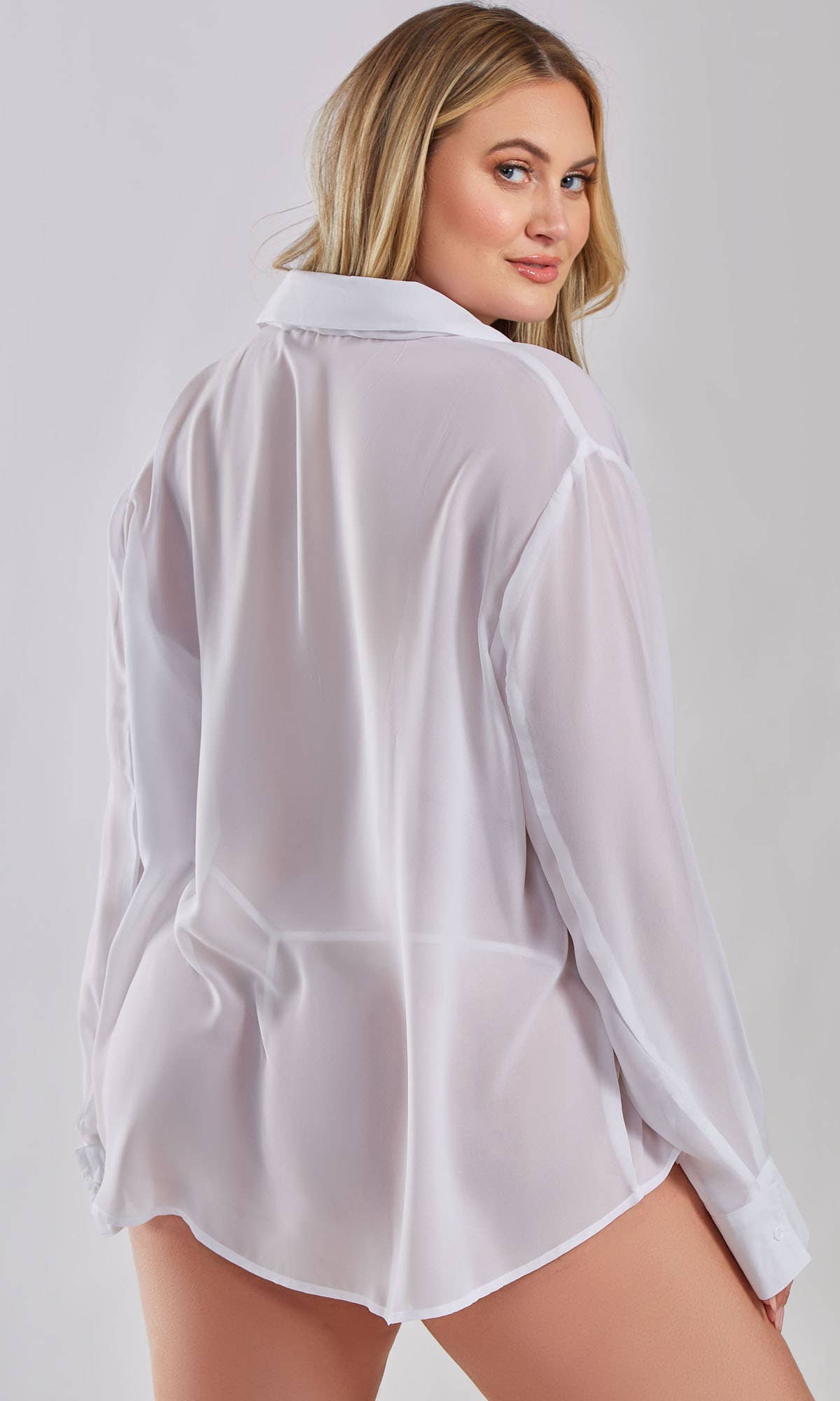 Tyler 1PC Shear Button Boyfriend Sleep Shirt