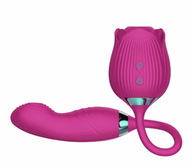 Rose Sucking Stimulator with egg Vibrator-Purple