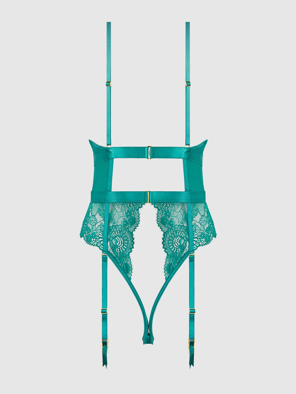 HELENA LACE & SATIN WIRELESS & OPEN BACK TEDDY