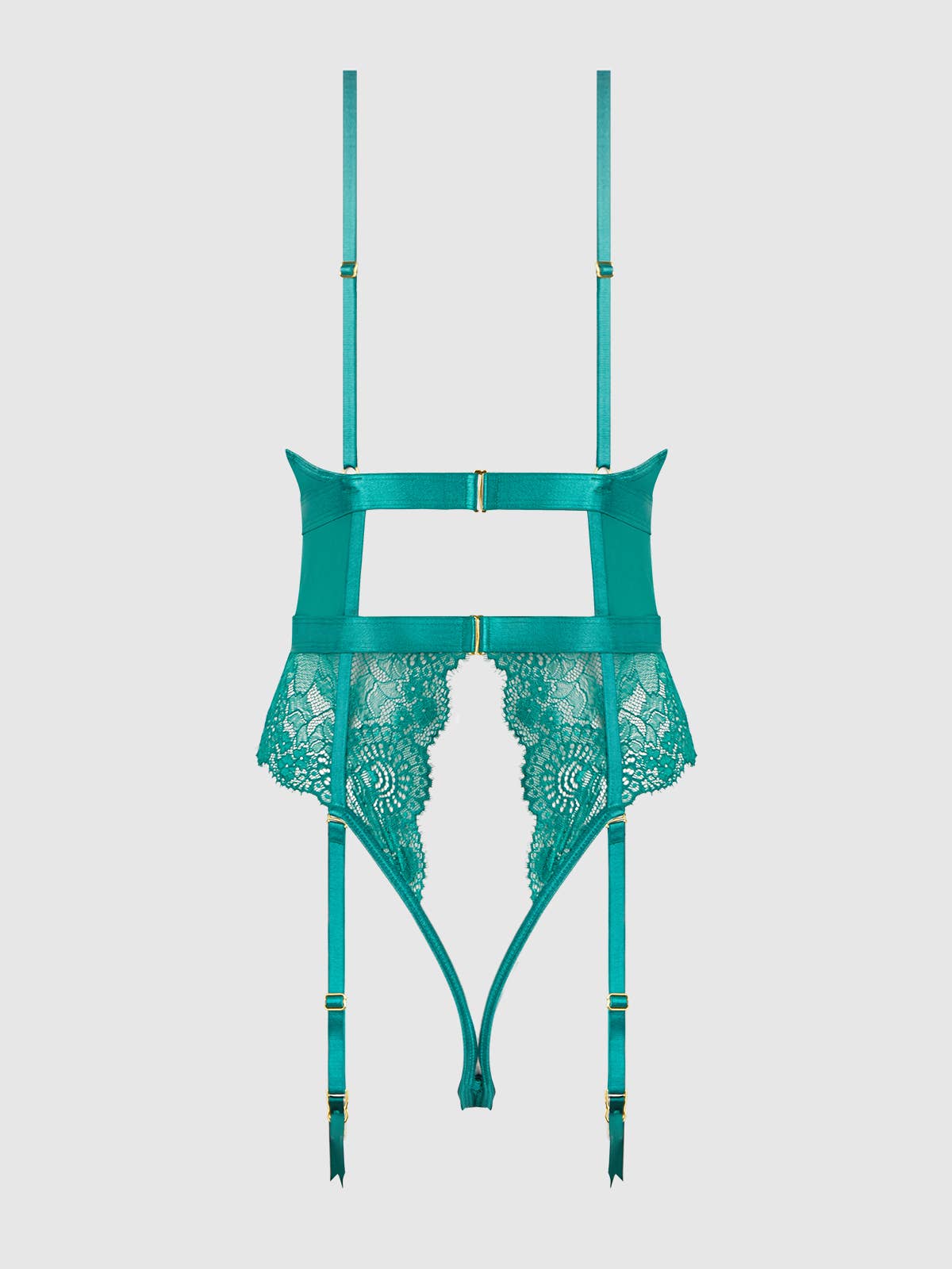 HELENA LACE & SATIN WIRELESS & OPEN BACK TEDDY