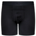 Front view of black TRU-HK boxer briefs with branded waistband