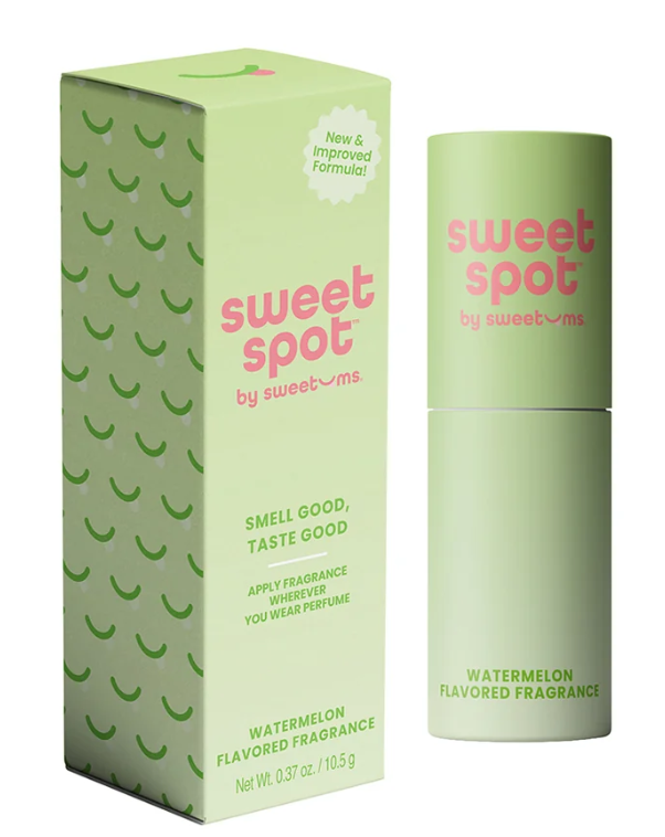 Sweet Spot by Sweetums watermelon flavored fragrance green stick beside matching box