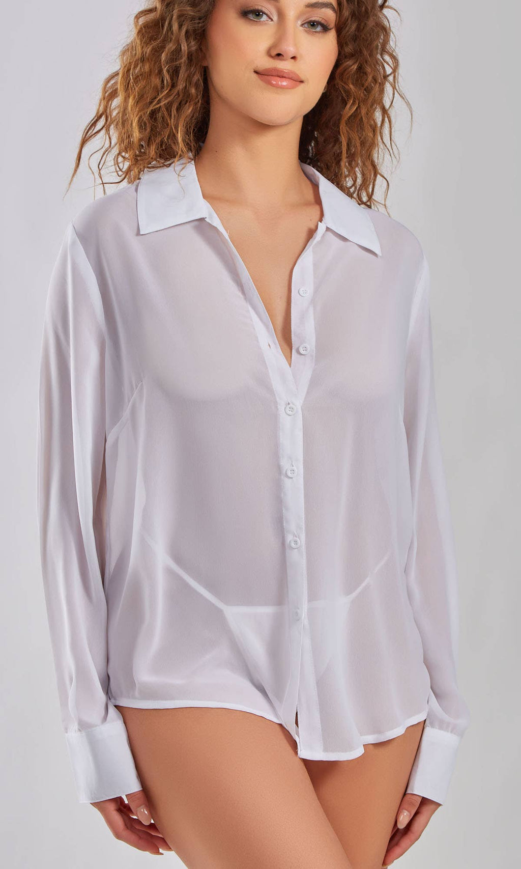 Tyler 1PC Shear Button Boyfriend Sleep Shirt