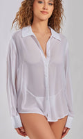 Tyler 1PC Shear Button Boyfriend Sleep Shirt