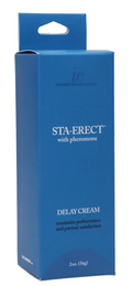Blue STA-ERECT with pheromone Delay Cream box, 2 oz (56 g)