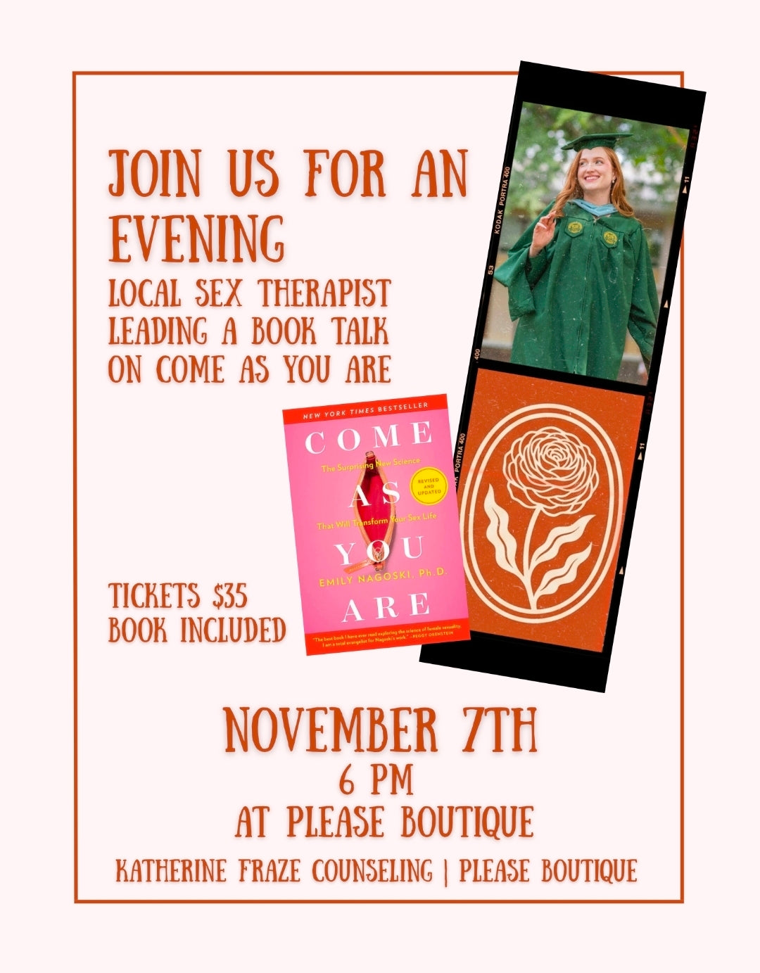 Come As You Are: Book Talk Ticket — November 7