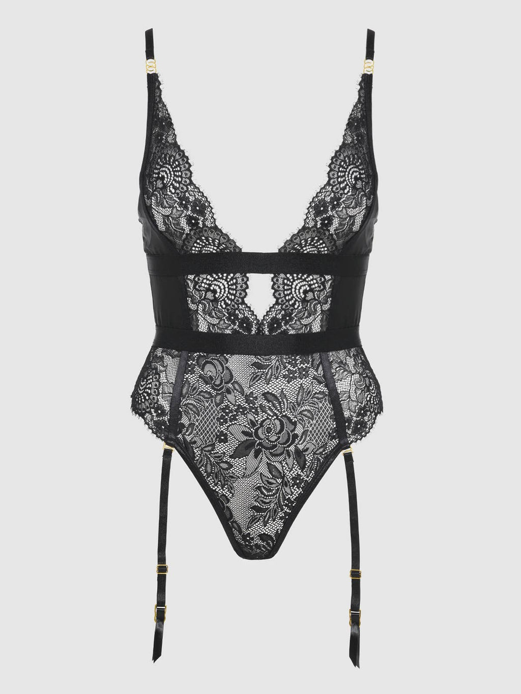 HELENA LACE & SATIN WIRELESS & OPEN BACK TEDDY