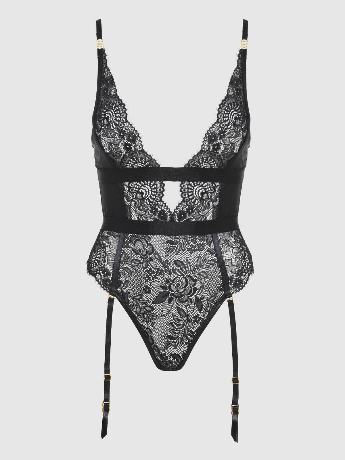 HELENA LACE & SATIN WIRELESS & OPEN BACK TEDDY