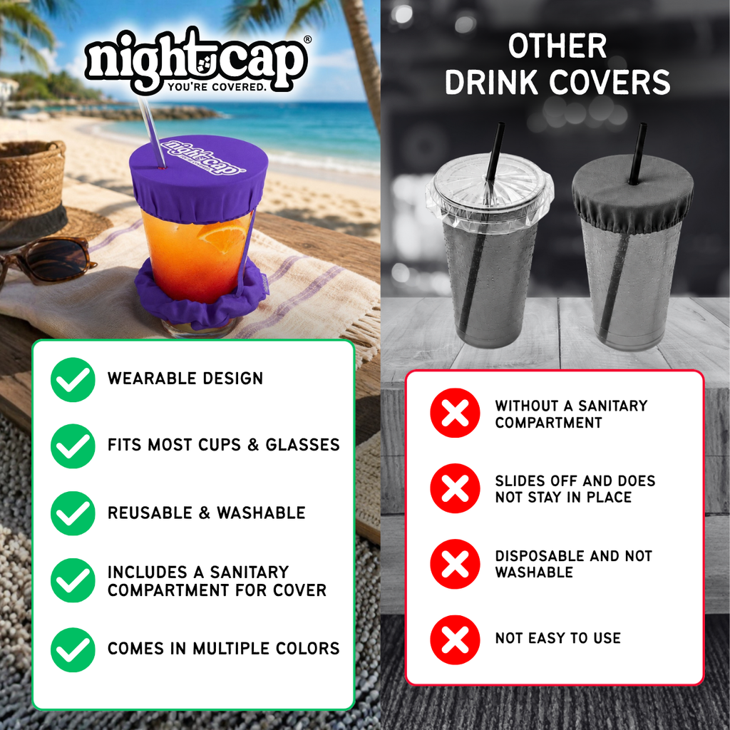 NightCap Scrunchie Drink Cover - Drink Spiking Prevention