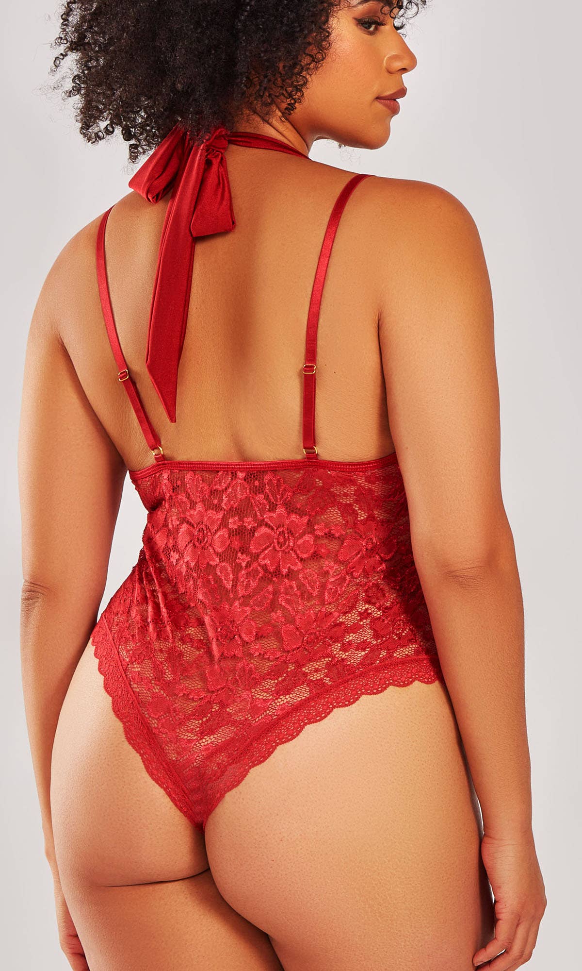 Best Seller-Hera Lace Halter Bodysuit Lingerie