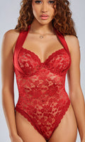 Best Seller-Hera Lace Halter Bodysuit Lingerie