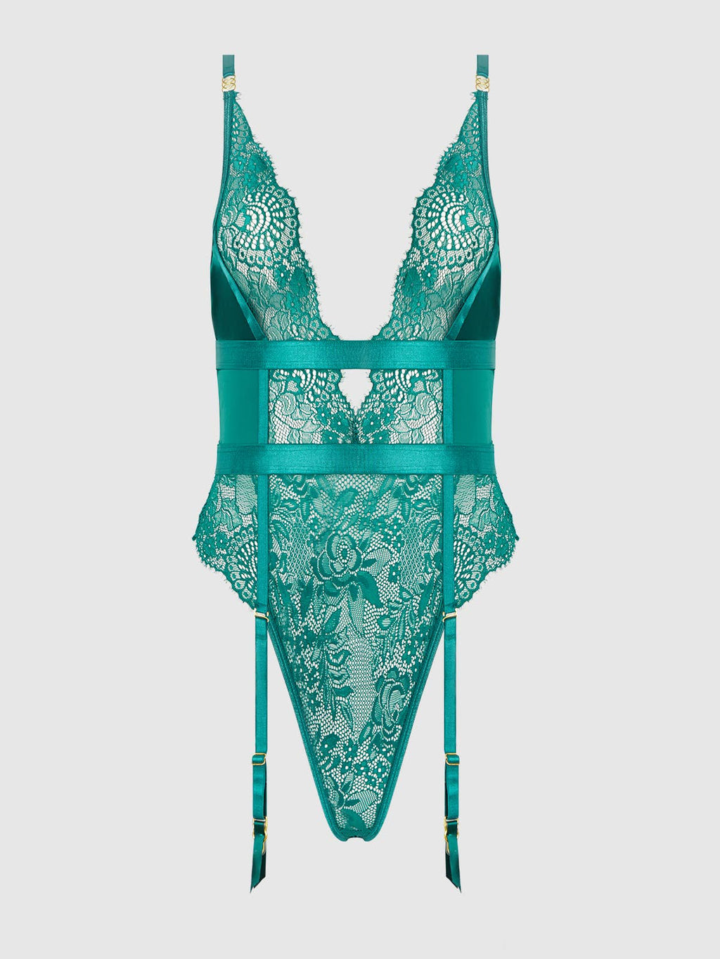 HELENA LACE & SATIN WIRELESS & OPEN BACK TEDDY